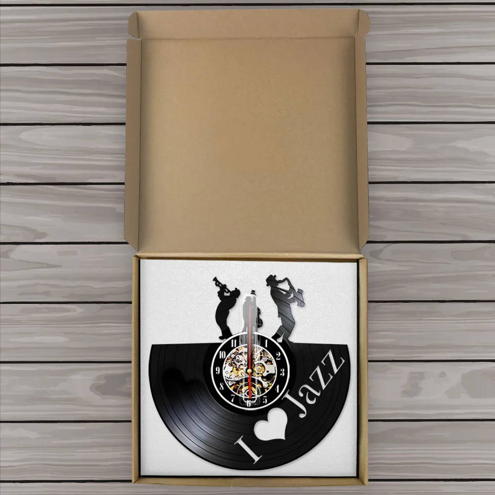 Blues Джаз настенные часы в виде скрипичного ключа виниловых пластинок Винтаж 12