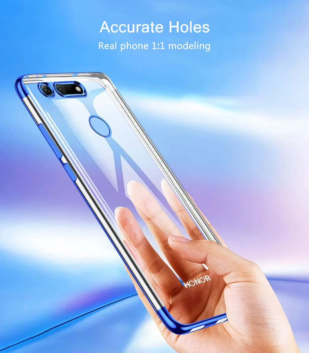 Простой чехол для huawei Honor View 20 чехол-бампер тонкий мягкий прозрачный из ТПУ силиконовый задний Прозрачный чехол для huawei Honor V20 чехол
