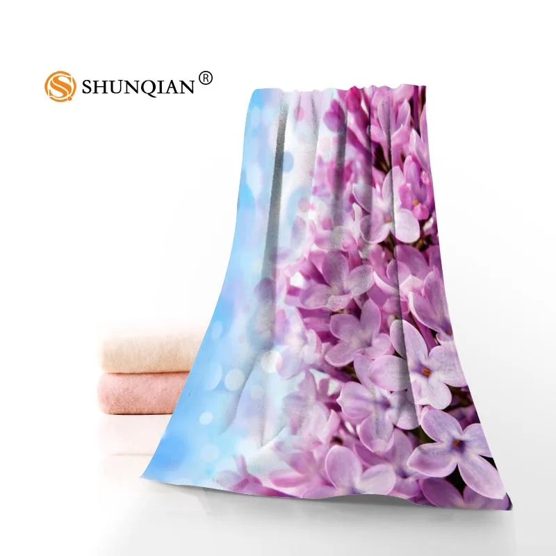 Полотенце из микрофибры с принтом сиреневых цветов Размеры 35x75 см 70x140 A8.8 |