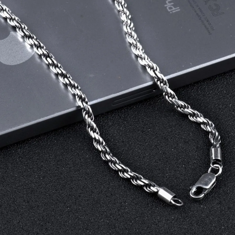 Серебряное ожерелье BOCAI из конопляной веревки