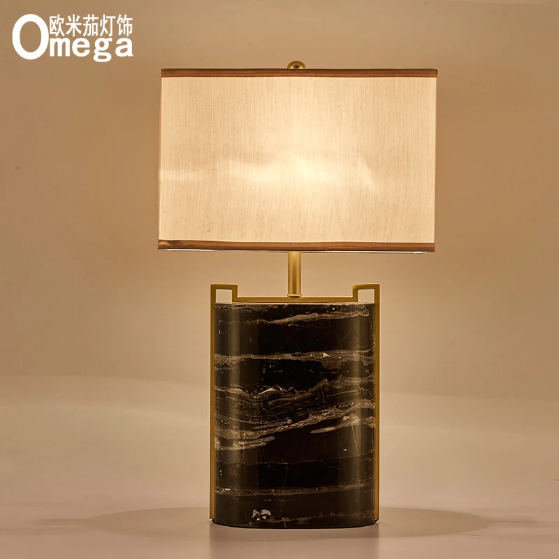 

Nordic fabric table lamp creative living room room study light luxury marble model room post-modern decorative table lamp