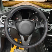 diy anti slip wear resistant steering wheel cover for mercedes benz c180 c200 c260 c300 b200 car interior decoration
