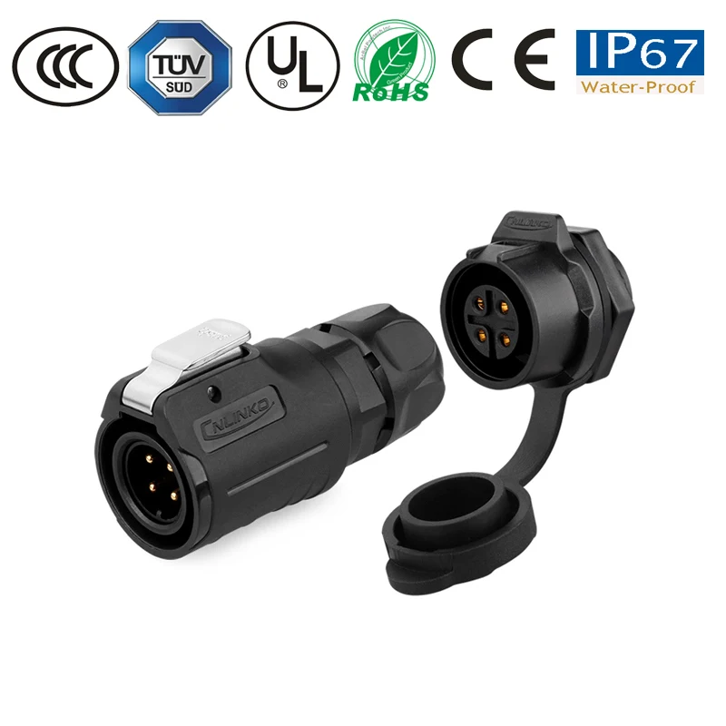 Водонепроницаемый панельный разъем M16 4 контактный штырьковый гнездовой для