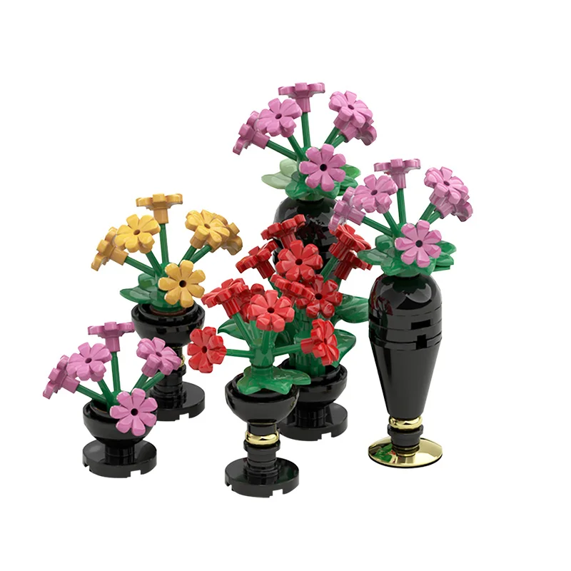 

Flowers Pots Green Bush DIY Building Blocks Flower Grass Plants Garden DIY MOC Building Blocks Accessories Parts