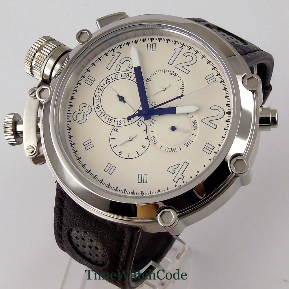 50 мм Большой уход за кожей лица автоматический переход Для мужчин t часы для с