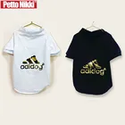 Летняя одежда для собак, дизайнерская одежда золотистого и серебряного цвета для маленьких средних собак, хлопковая футболка для домашних животных, одежда для крутых щенков