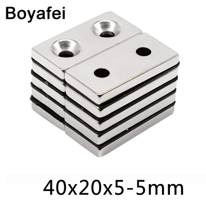 20/50/100 шт N35 большой супер сильный блок магнитный 40x20x5 отверстия 5 мм