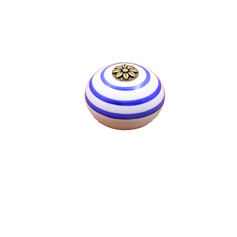 

Dia.40mm Ceramic Knobs White Blue Cabinet Dresser Pulls Unique Kitchen Door Handle Furniture Hardware