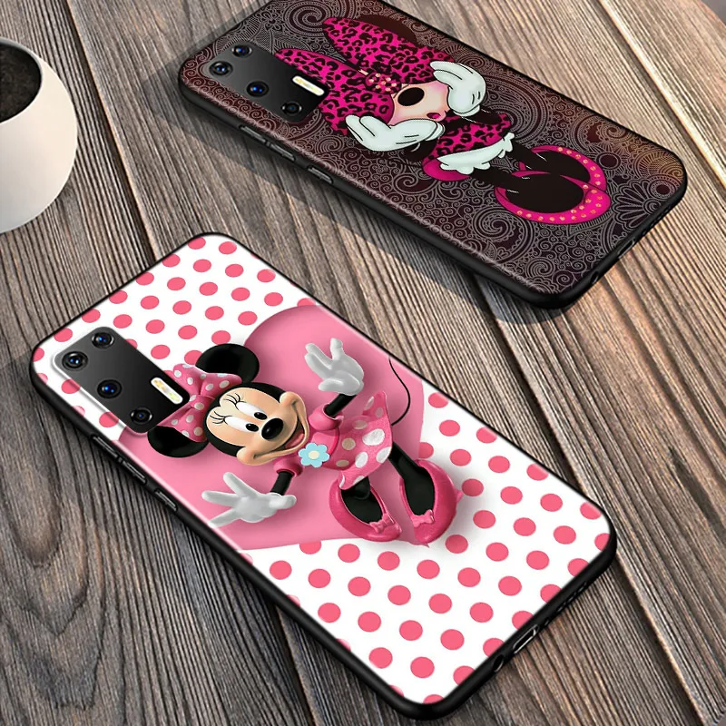 minnie mouse silicone cover for huawei p40 p30 p20 pro p10 p9 p8 lite e plus 2019 2017 5g black phone case free global shipping