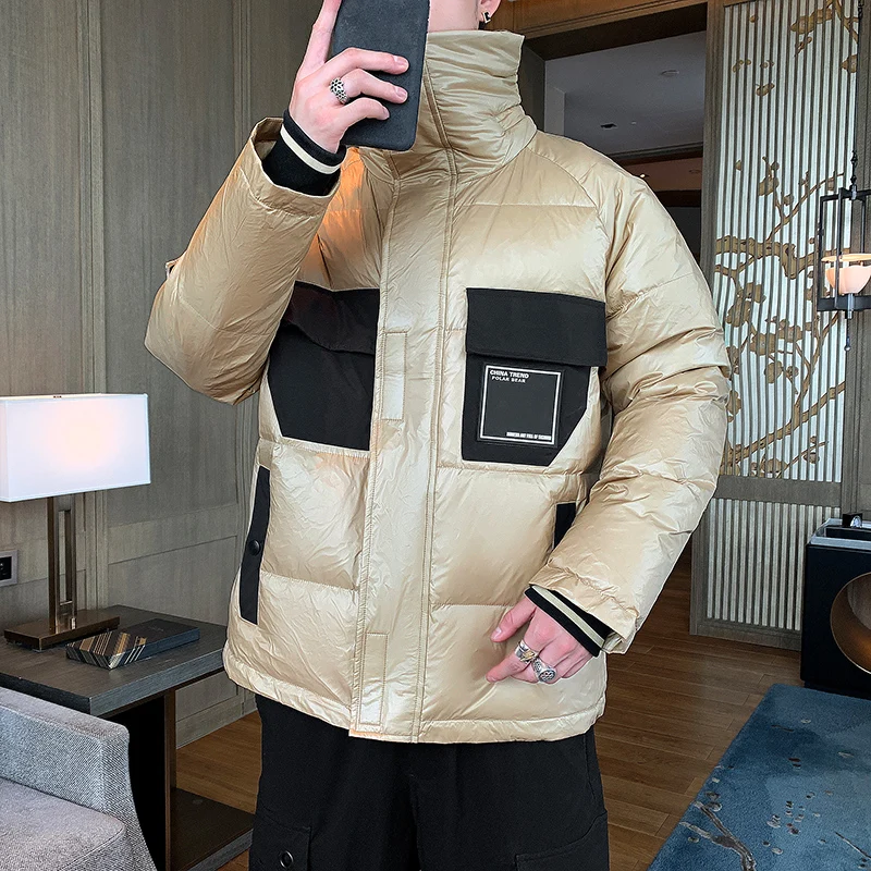 Men's down jacket new popular logo90% white duc down short autumn/winter jacket  cool and thickened light mens coat