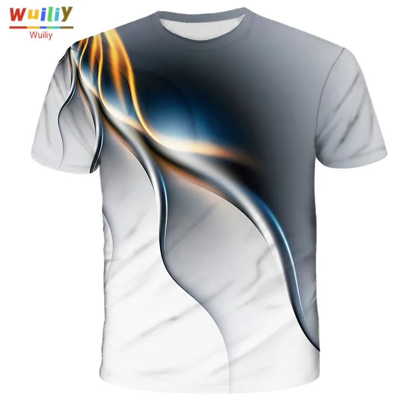 Футболка мужская с абстрактным рисунком круглым вырезом и коротким рукавом