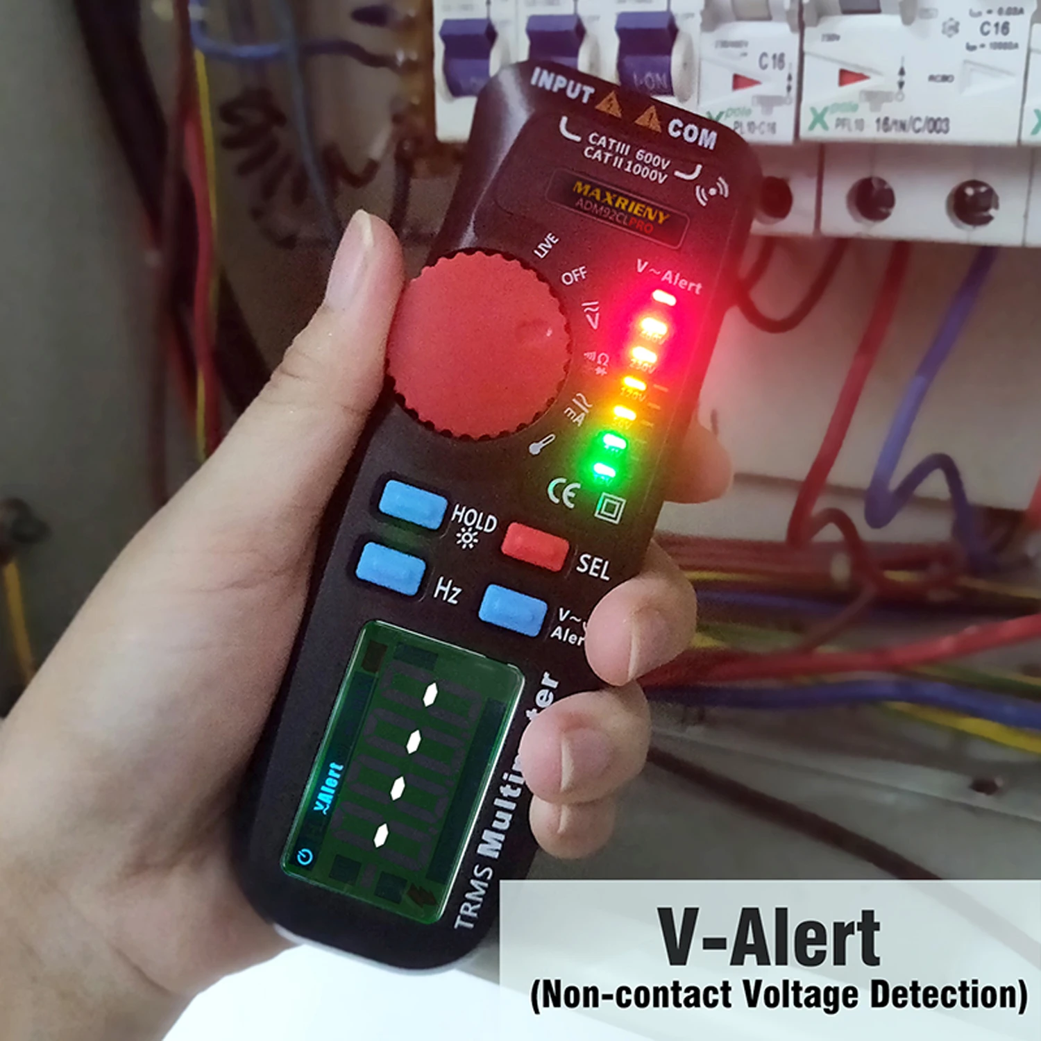 

ADM92CL PRO TRMS Dual Mode Multimeter AC/DC Voltage Current Resistance Diode Capacitance Frequency Meter 6000 Counts Display