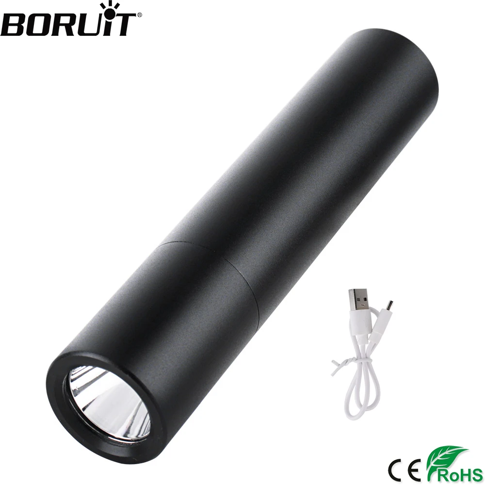 BORUiT USB Перезаряжаемые XPE светодиодный фонарик Мощность банк Портативный Мини 5