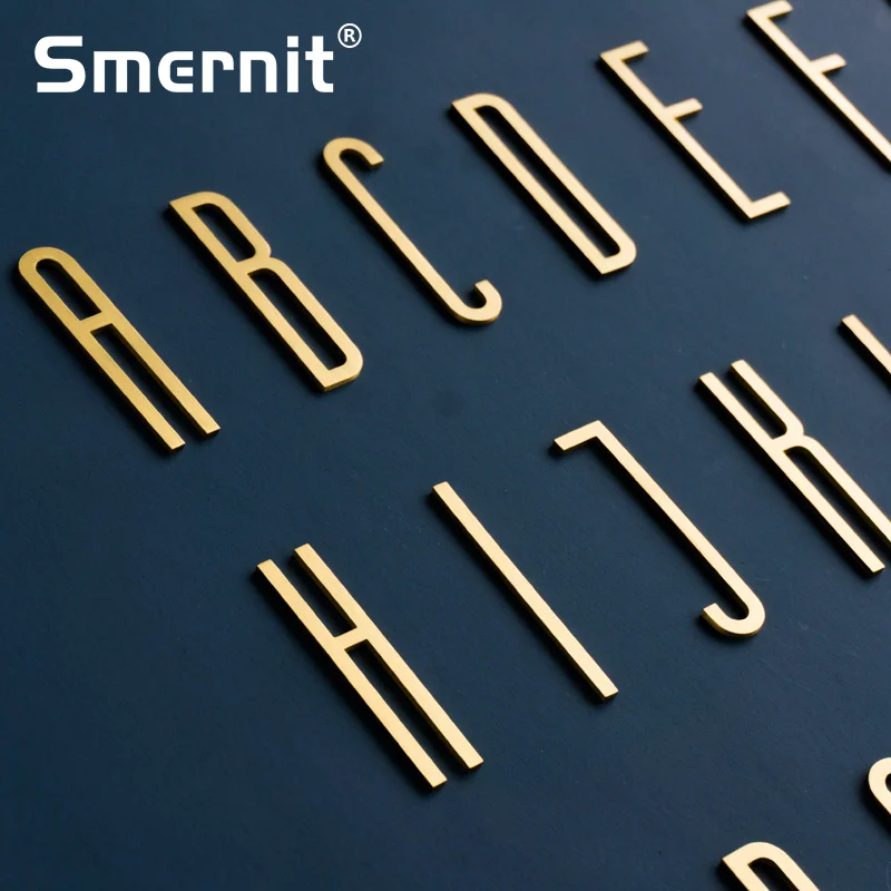 7cm A-Z Brass House Number Doorplate Hotel Door Address Letter for Home Digital Outdoor Sign Plates Alphabet