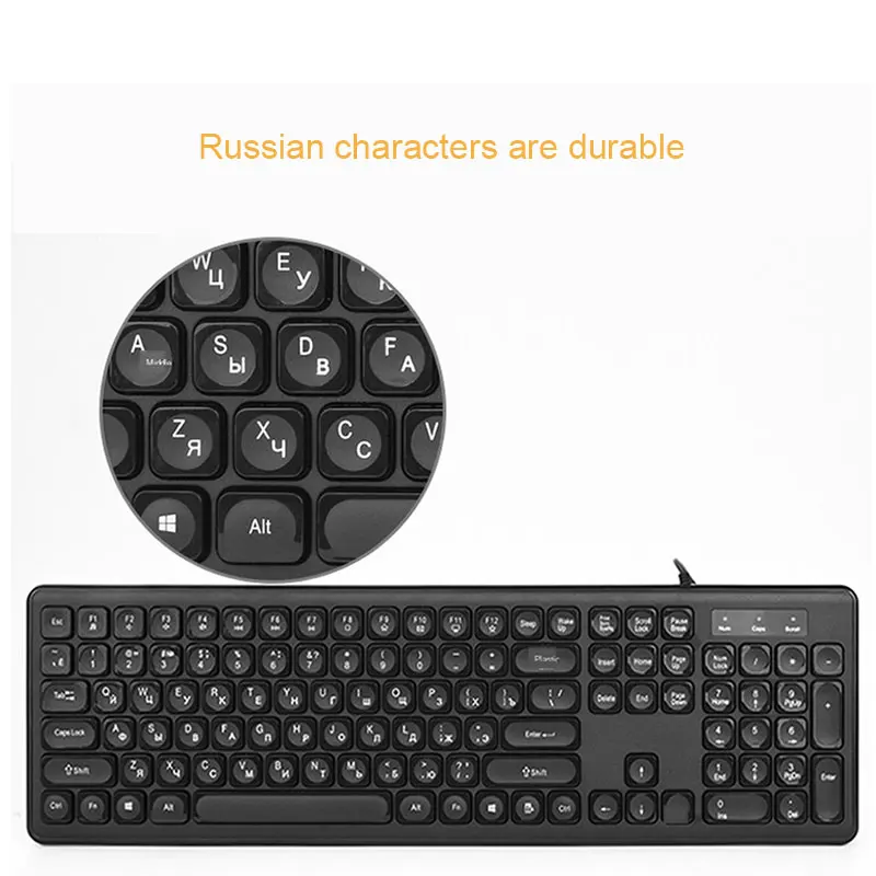 Проводная клавиатура для упражнений русская USB 108 Keycaps стандартная улучшает