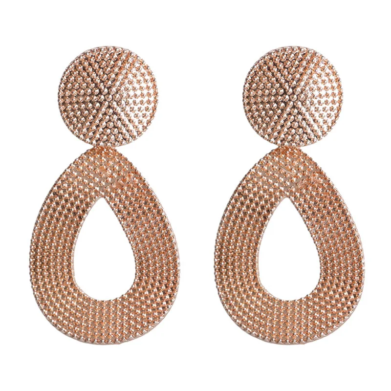 07 rose gold Модные массивные серьги-капли для женщин, массивные большие геометрические металлические серьги, Женские Висячие серьги, современные ювелирные изделия - Окраска металла: 07 rose gold