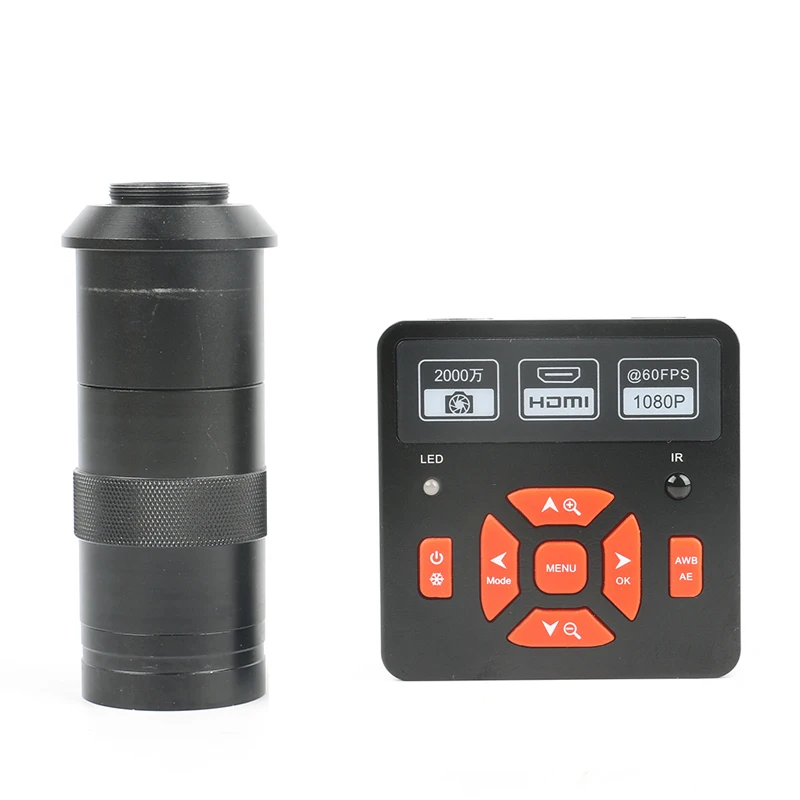 20MP Full HD 1080P 60/FPS HDMI USB Digital Industrial Video Microscope Camera Set 100X C Mount Lens For PCB Chips Repair | Инструменты