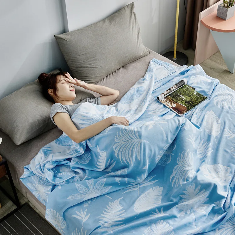 Одеяло из чистого хлопка с двойной марлей простое летнее крутое одеяло