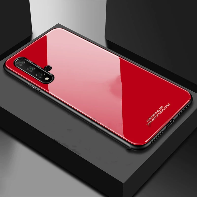 Для huawei Nova 5T чехол Роскошный закаленное стекло Мягкий силиконовый