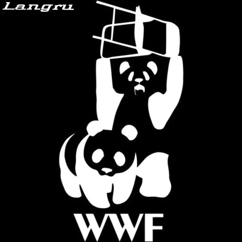 Langru 7.9CM*15.2CM Panda WWF Vinyl Car Decals Stickers Accessories Jdm | Автомобили и мотоциклы
