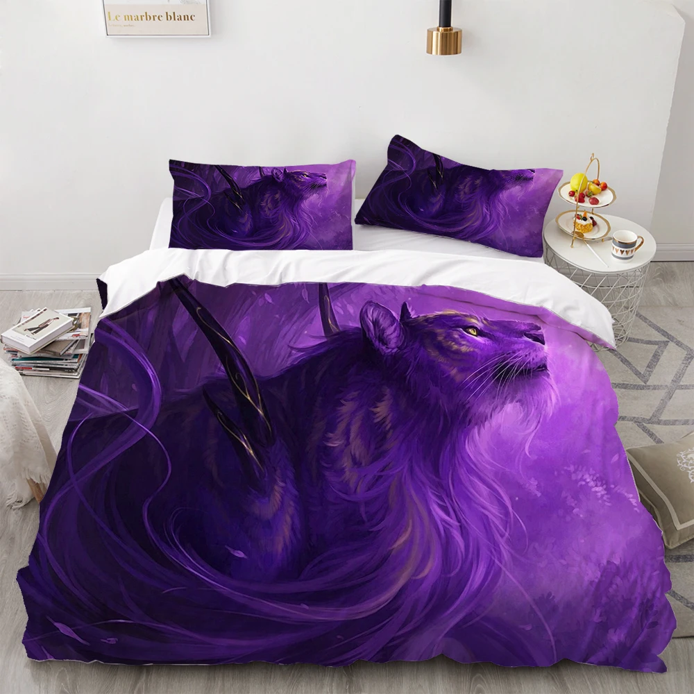 Лев комплект для кровати с принтом Тигр 3D Животные пододеяльник 2/3 шт постельного