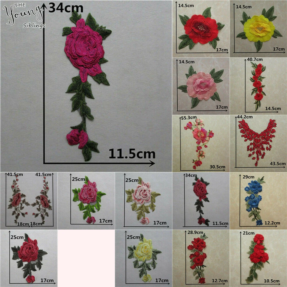 Модный стиль горячее шитье красивая Цветочная кружевная ткань аппликация