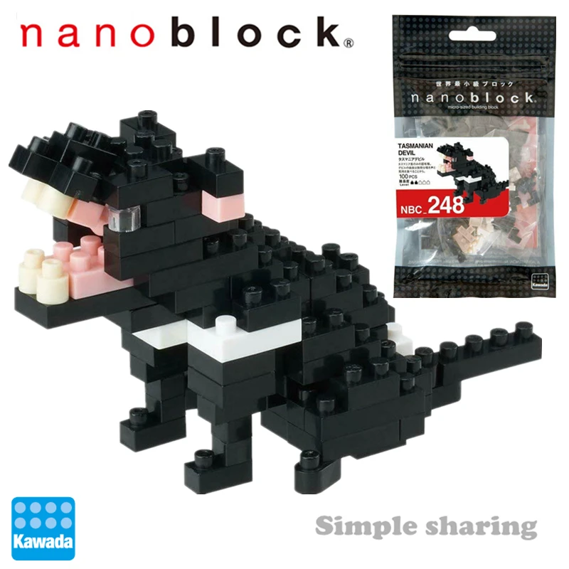 Kawada Nanoblock ТАСМАНИЙСКИЙ ДЬЯВОЛ 100 шт. мини кубики пазл новинка Алмазное