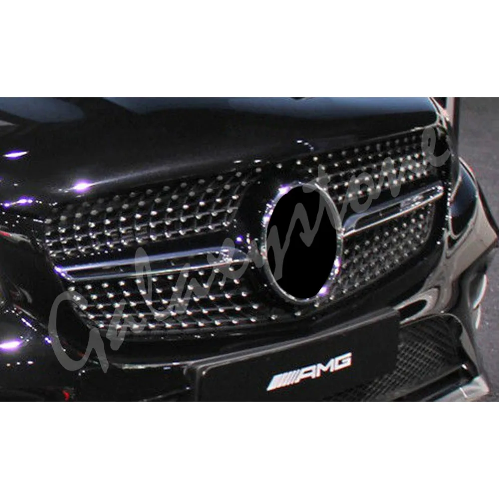 Подходит для Mercedes Benz W253 GLC Sports Diamond Style передняя гриль черного и серебряного цвета