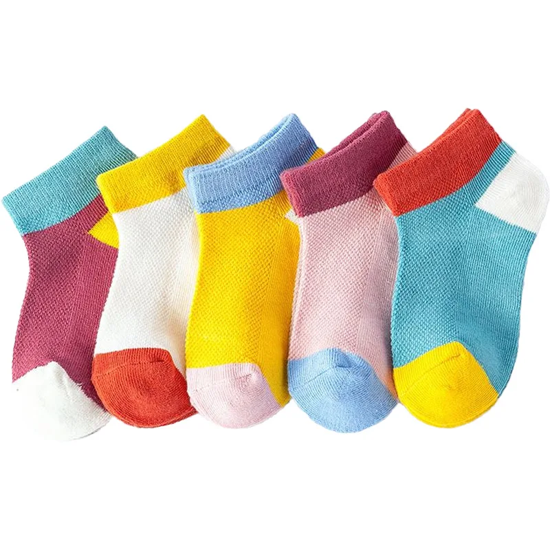 

5 Pairs/Set 1-6Y Summer Mesh Children Socks Cotton Baby Girl Baby Boy Socks Breathable Sports Socks Kids Socks