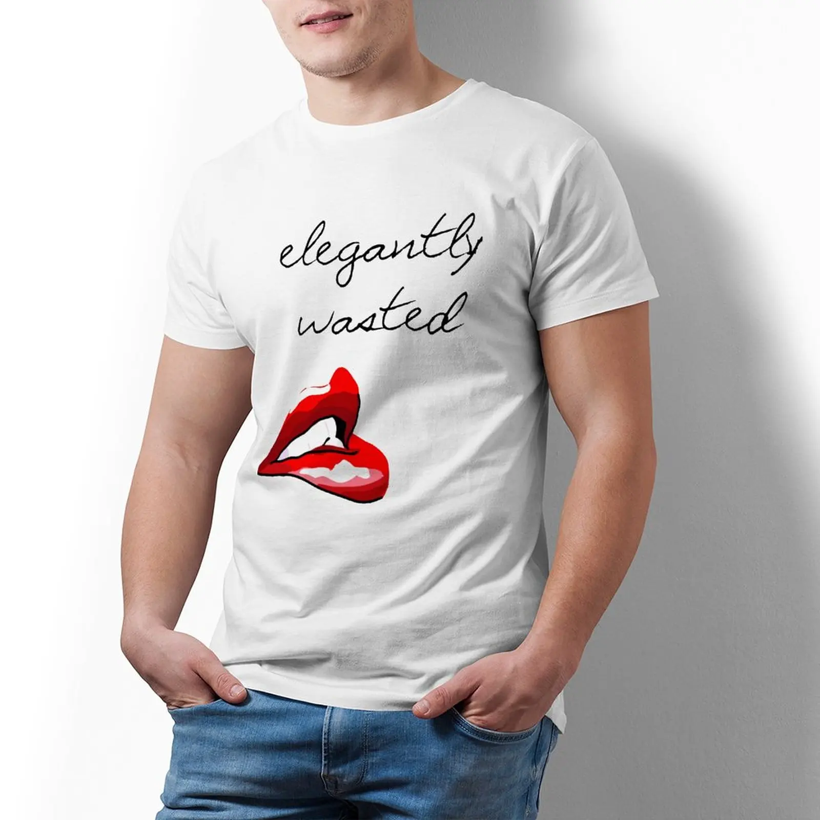 

Футболка мужская с принтом губ, 100 хлопок, 5xl