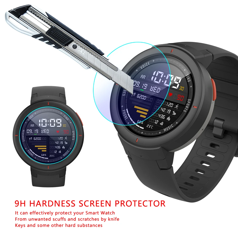 2 шт. изогнутые закаленное стекло 2.5D Защитные пленки для экрана Huami Amazfit Pace Stratos Verge