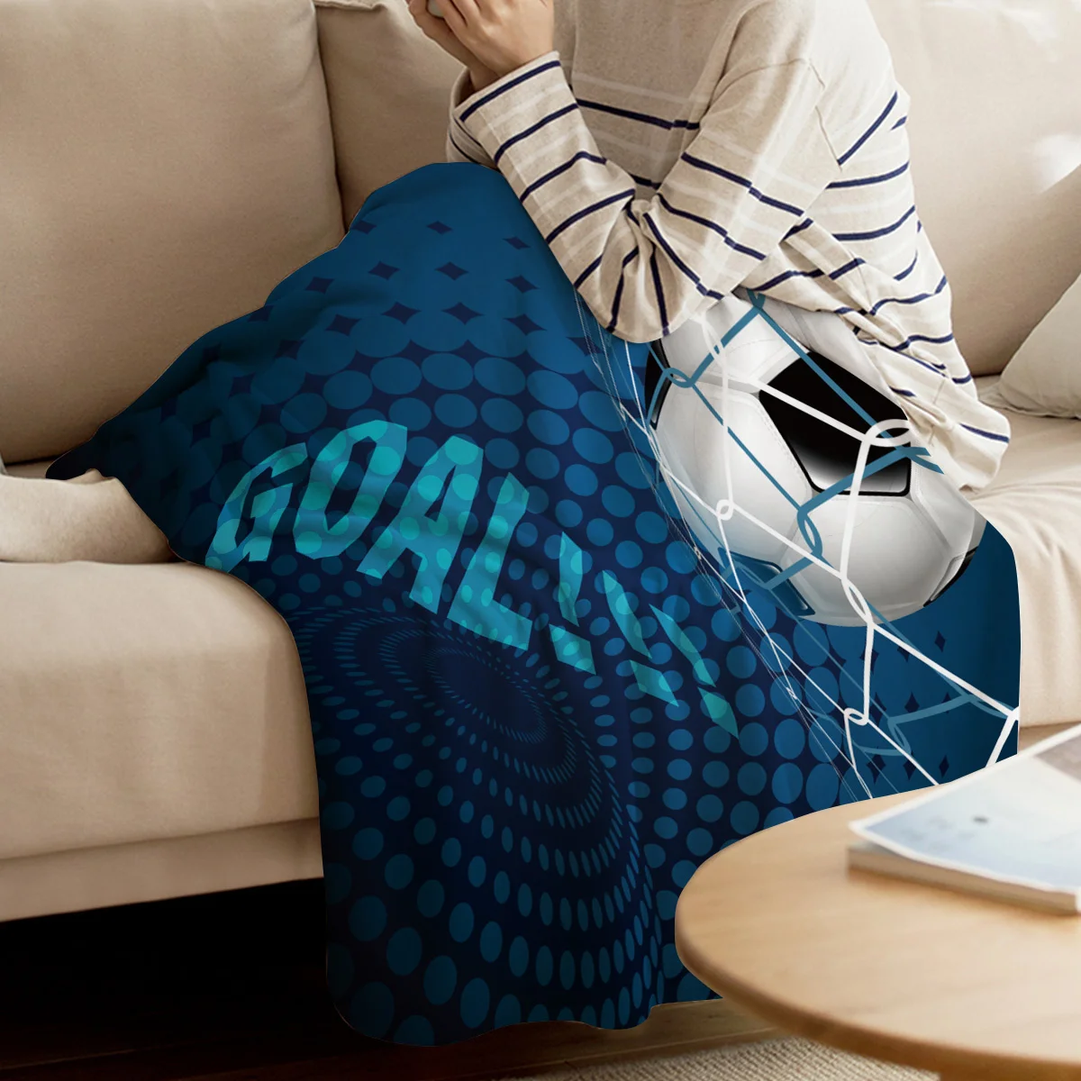 Футбольные шторы мячи футбольное одеяло покрывало флисовое удобное теплое