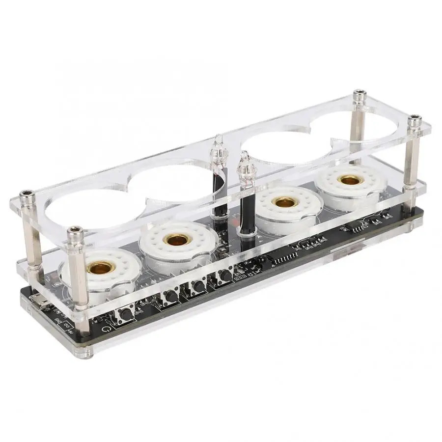 4 битный интегрированный дизайн Nixie Tube часы с дистанционным управлением для