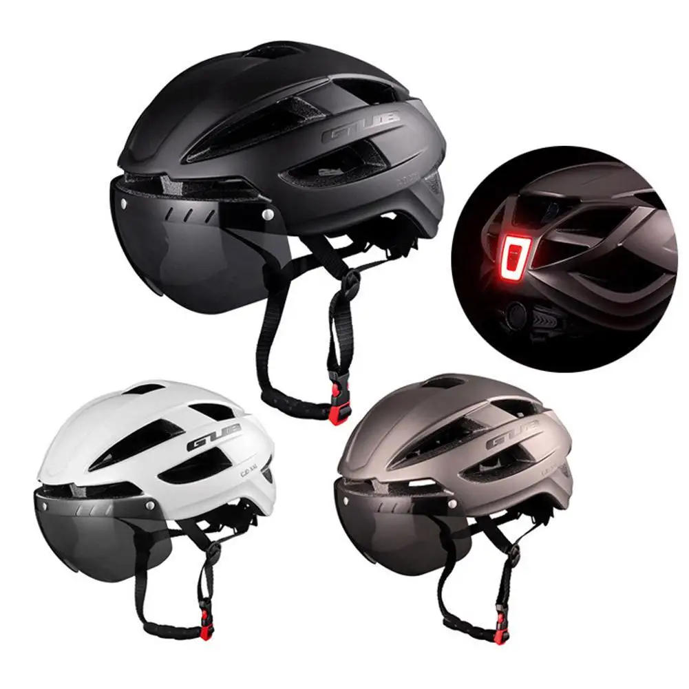 

Bicycle Motorcycle Safety Helmet MTB Bicycle Helmet Magnetic with USB Rechargeable Taillight Multi-vent Breathable Safety Cap