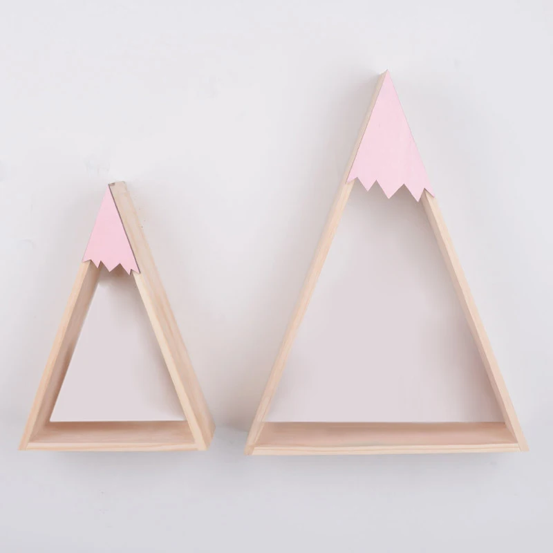 Pink 2 шт./компл. Nordic Стиль в виде Винни Пуха для детской комнаты, на деревянных стен и пола с изображением заснеженной горы полка для детской комнаты Декоративные JJJSN11451 - Color: Pink
