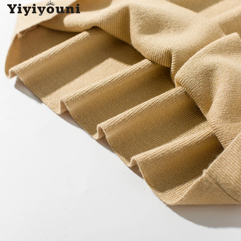 

Yiyiyouni Casual Slim Knitted Sweater Women Basic Long Sleeve Knitwear Pullovers Women Autumn Winter Bottoming Sweaters 2021