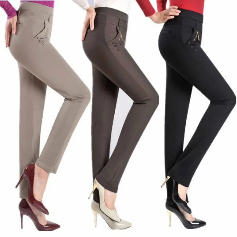 

2020 Spring Autumn NEW Women's Casual OL Office Pencil Trousers Slim Stretch Pants Fashion Jeans Pencil Trousers Plus Size F106