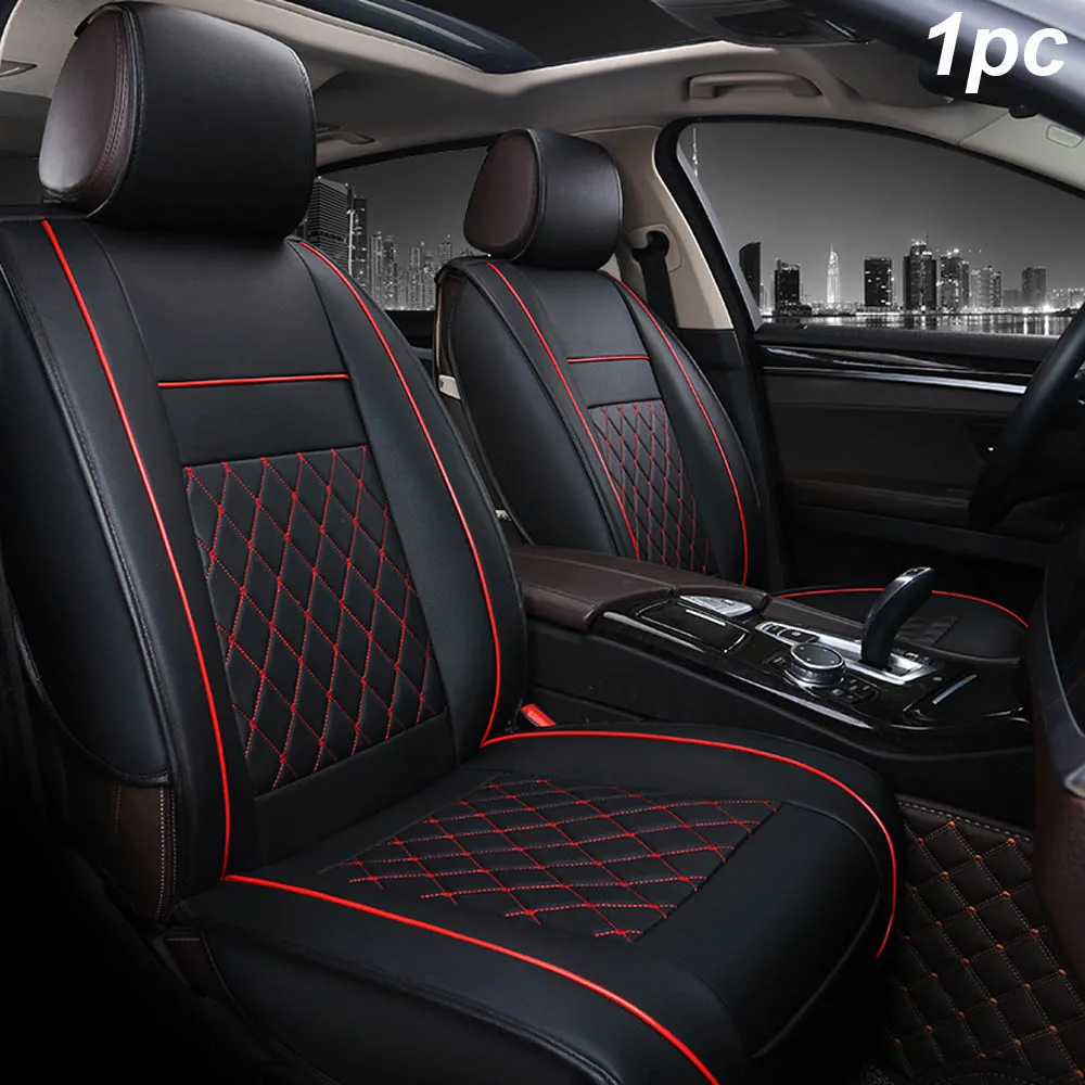 Black and Red KKMOON 1 шт. универсальный автомобильный кожаный поддерживающий коврик, чехлы для сидений автомобиля, аксессуары для подушек, авточехлы для автомобилей - Название цвета: Black and Red