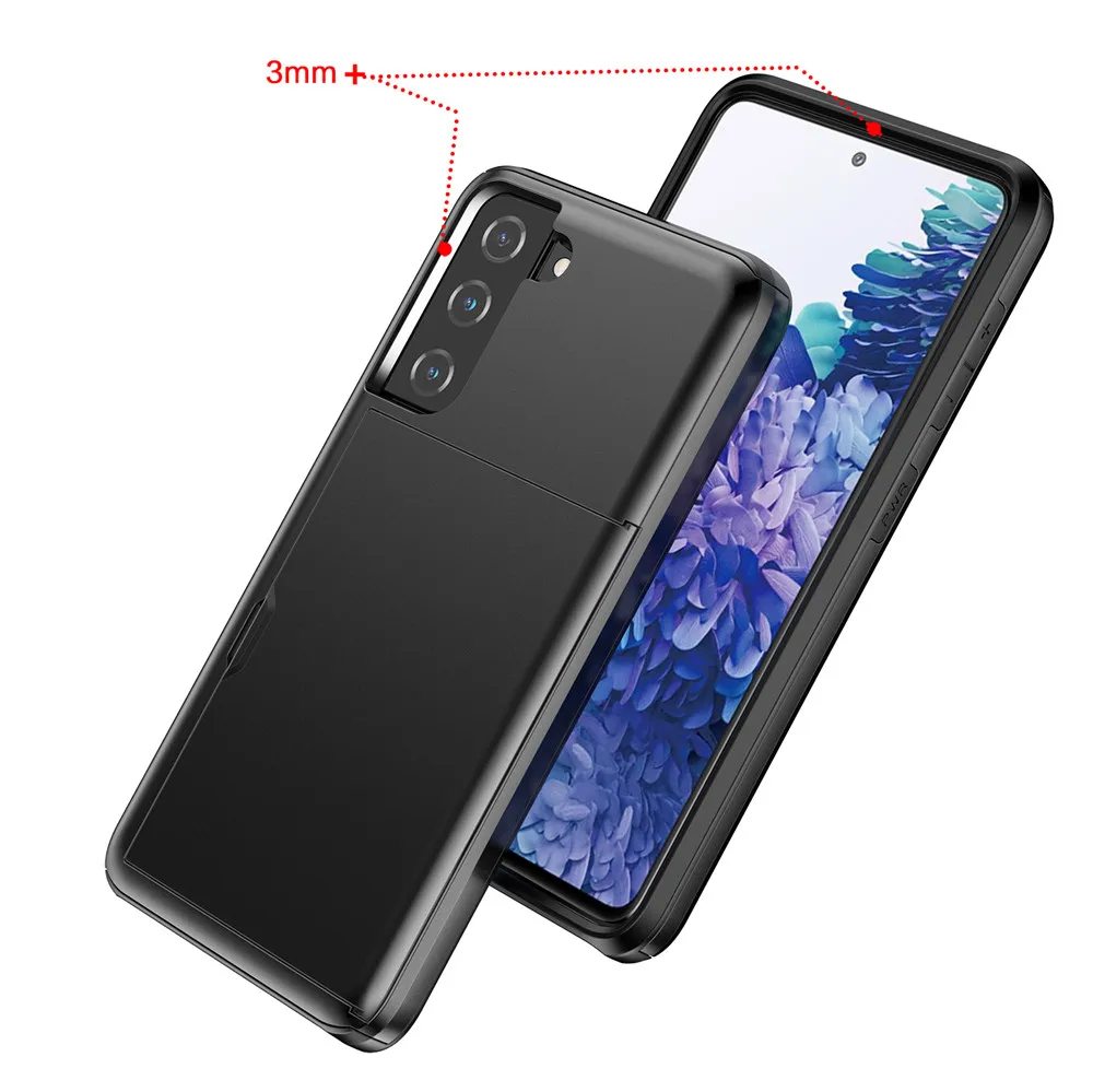 Чехол с отделениями для карт Samsung Galaxy S21 S30 Ultra Note 10 9 8 S10 5G S9 S8 Plus S10E S7 S6 Edge s21 +