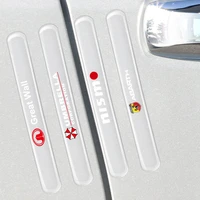 4pcs car door handle transparent emblem anti collision sticker automotive goods for nismo logo emblem r34 gtr car accessories
