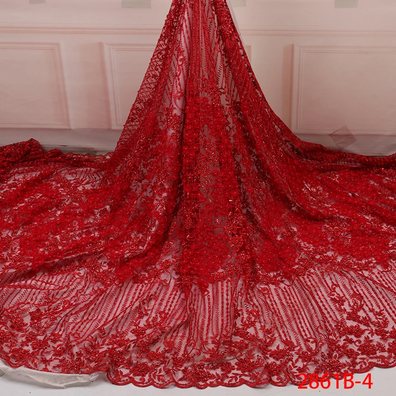 Bridal Beads Lace Fabric Latest African Lace Fabric 3d Lace Embroidery French African Wedding Lace Fabric 2861b