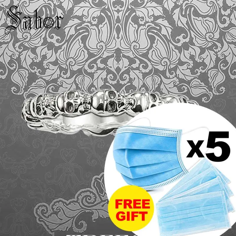 Кольца для свадьбы с черепами модные ювелирные изделия серебряного цвета в стиле