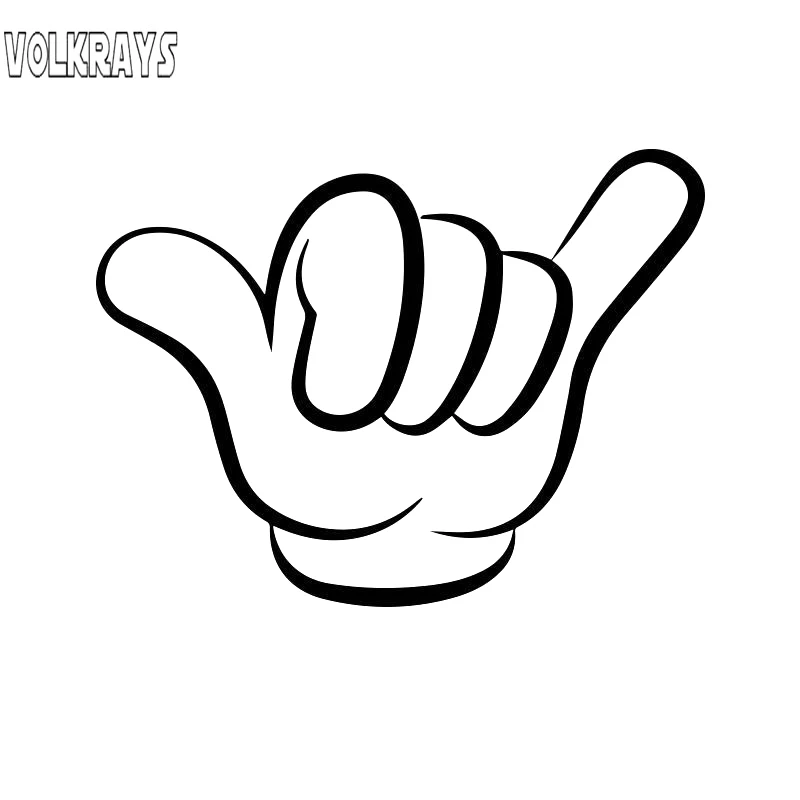 

Volkrays Funny Car Sticker Hang Loose Shaka Hand Motorcycle Accessories Reflective Cover Scratches Sunscreen Vinyl Decal,9cm*6cm