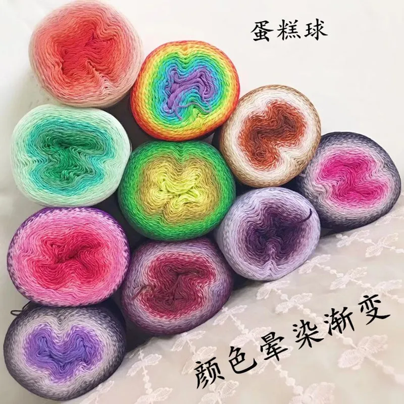 Высококачественная пряжа для тортов сегментная окрашенная ручного вязания