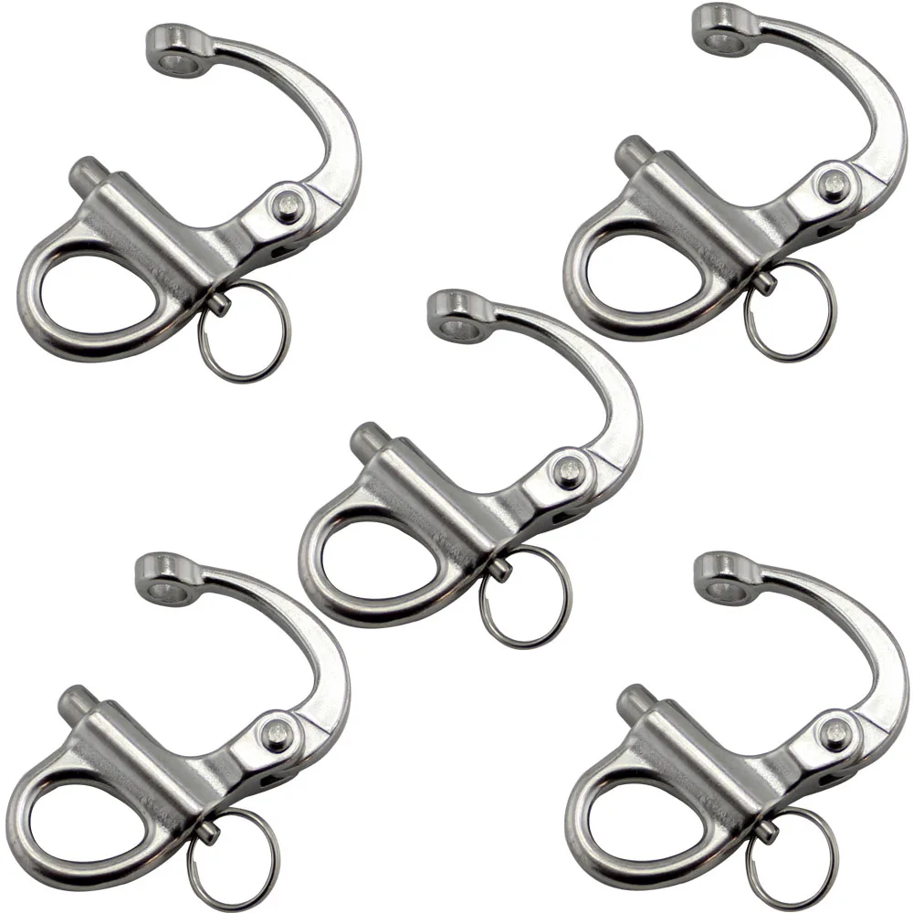 

Durable Quality Stainless Steel 35mm Snap Shackle With Swivel Marine Grade 5pcs Swivel Snap Hook