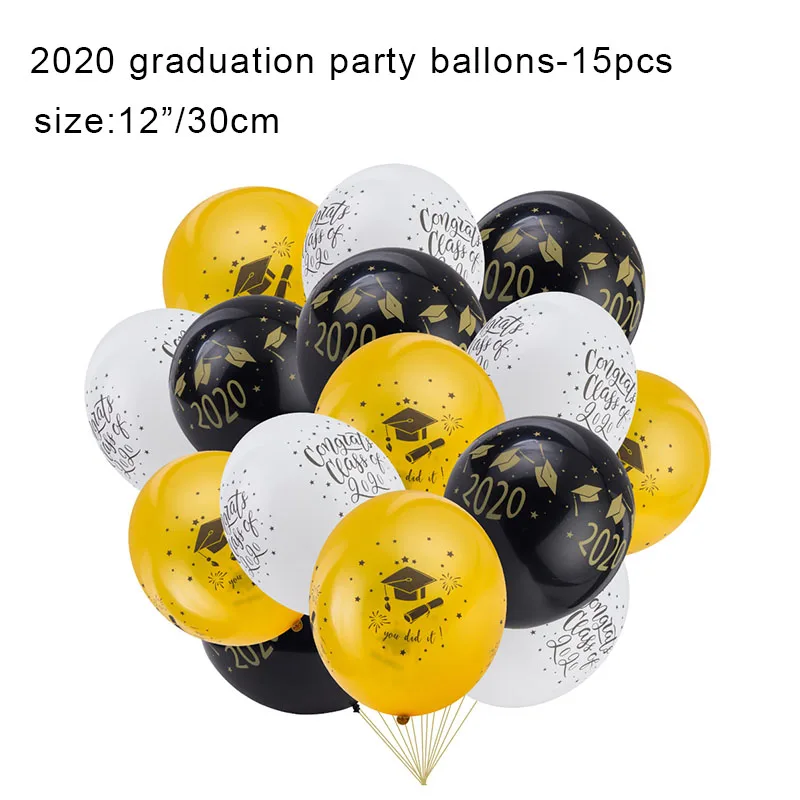15pcs balloons Выпускные вечерние украшения I'm Done баннер поздравление град баннер реквизит для фотографий фольгированные шары коробка для конфет торт Топпер класс - Цвет: 15pcs balloons