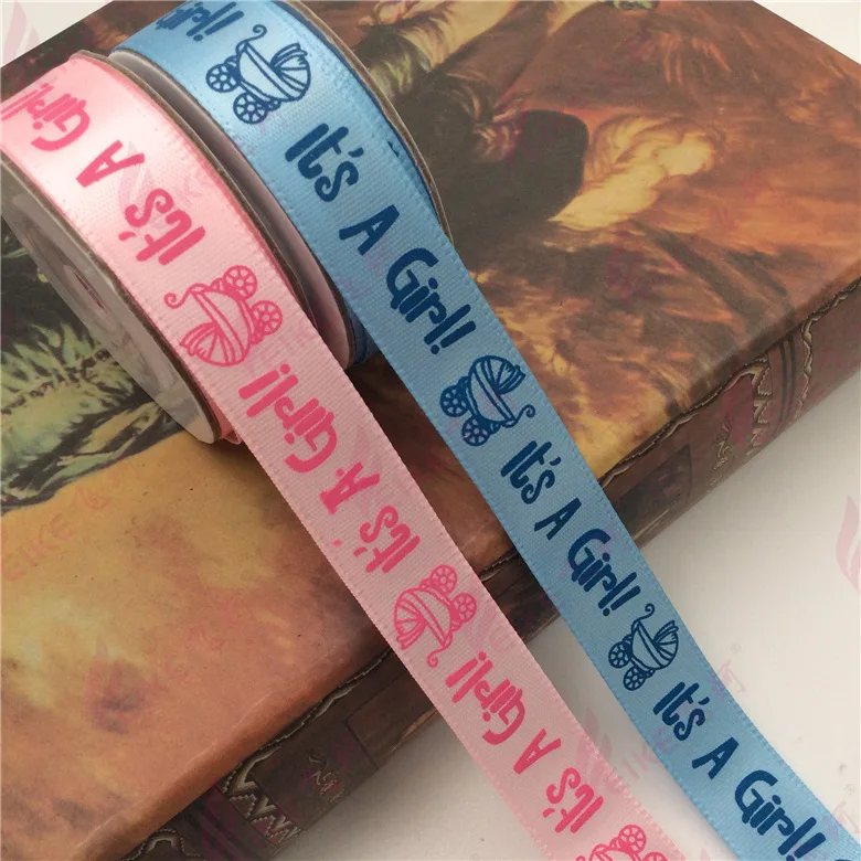 DIY Handmade Ribbons 10 Yards/Roll Baby Shower Ribbon / Girl Gift Belt Satin For Gender Reveal Birthday Party | Дом и сад