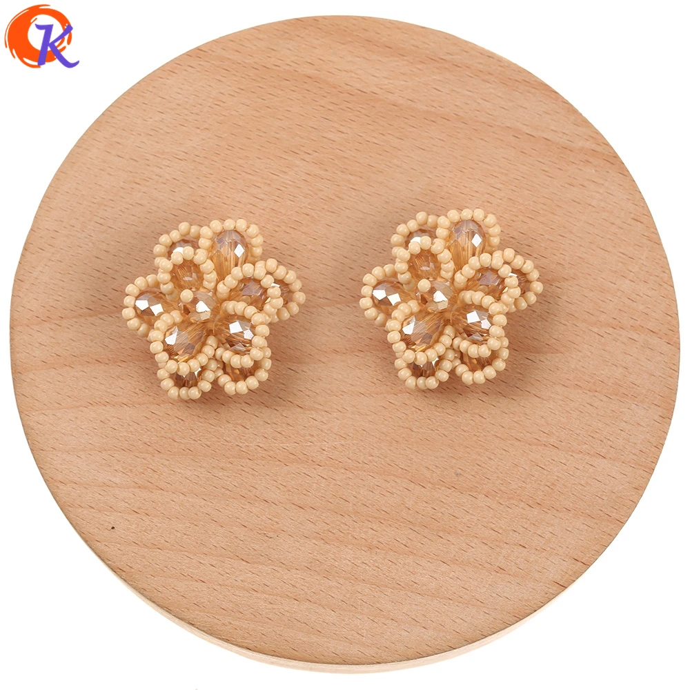 

Cordial Design 30Pcs 26*27MM Jewelry Accessories/Hand Made/Crystal Charms/Flower Shape/Seed Beads/DIY Making/Earring Findings