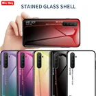 Чехол-накладка для OPPO Realme XT, из закаленного стекла, градиентный, противоударный