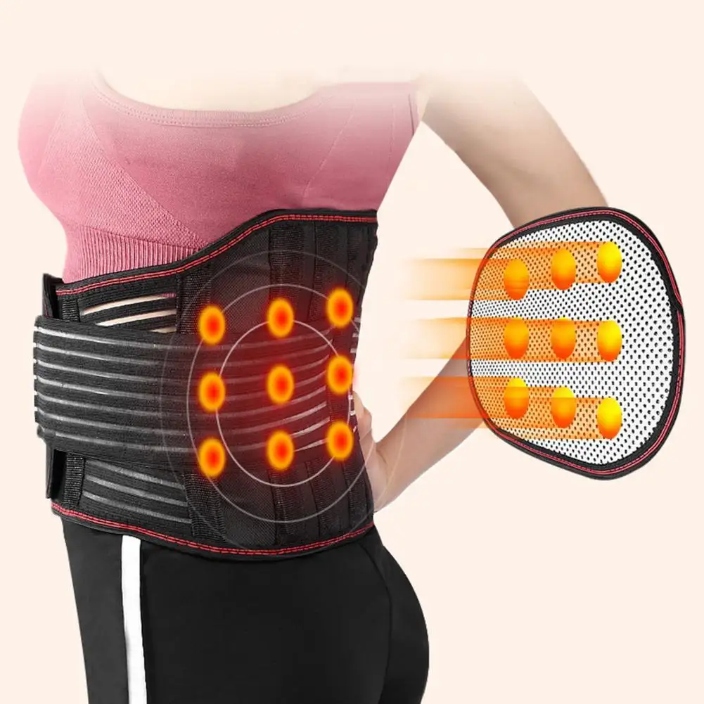 

Lumbar Support Belt Vented Non-slip Long Lifespan Self-heating Waist Protector for Unisex